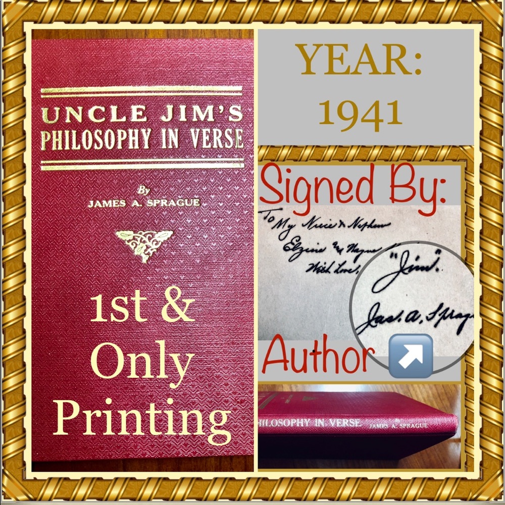 RARE Vintage 1940s Poetry book Author signed